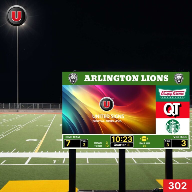 8’h x 20’w Interactive Digital LED Scoreboard Display Panel 302 – WiFi-enabled
