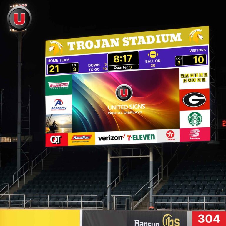 Programmable 10’h x 24’w LED Digital Scoreboard Display Panel 304 – WiFi-enabled