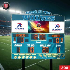 High Resolution 10'h x 24'w LED Digital Scoreboard Display Panel 306