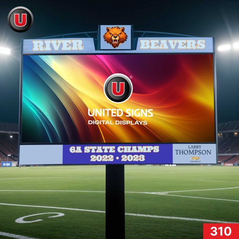 8’h x 20’w LED Digital Scoreboard Display Panel 310 – Full Color & WiFi-enabled