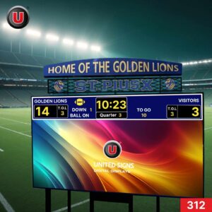 18'h x 30'w Digital LED Scoreboard Panel 312 - Customizable & WiFi-enabled
