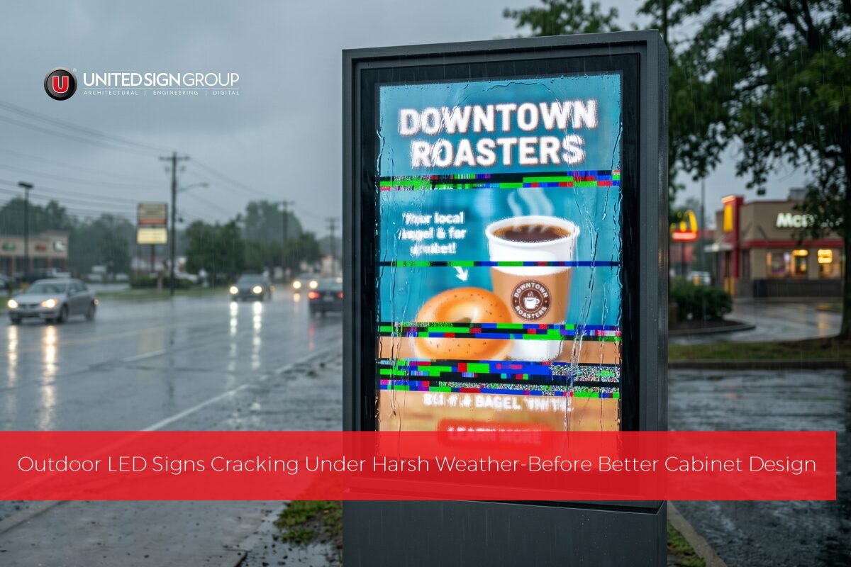 Why Outdoor LED Signs Fail in Harsh Weather – And How Better Cabinet Design Prevents It
